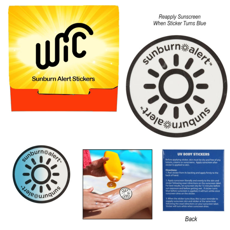 Sunburn Alert UV Color Changing Stickers HealthyStart Promotions