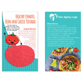Tomato Paper Seed Recipe Card: Healthy Tomato, Bean and Cheese Tostadas