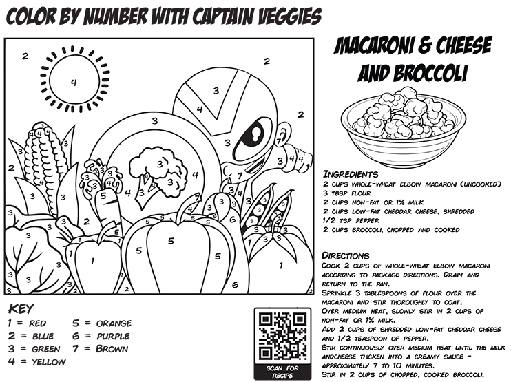 Color by Number with Captain Veggies