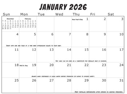 January 2026 Calendar